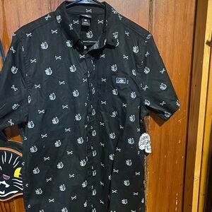 Sketchy Tank/Lurking Class black print button up size M